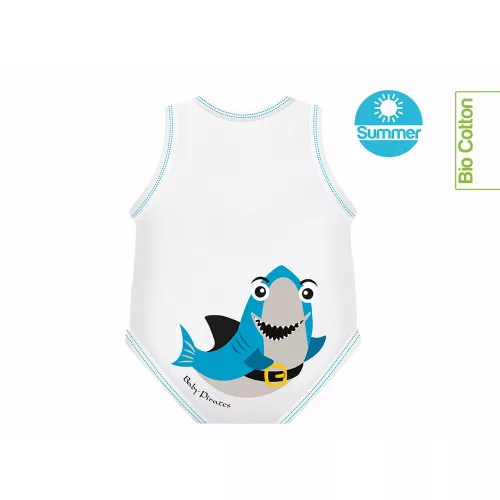 J Bimbi kombidressz 0-36 hó biopamut Summer Sealife Blue Fish 10869