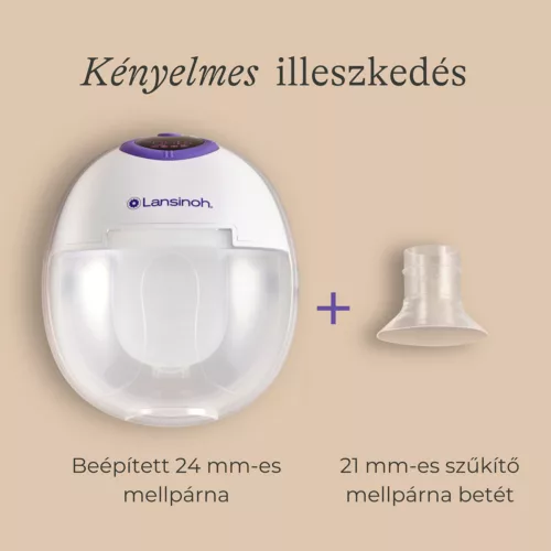 Lansinoh hordható mellszívó 4 fázisú egyes Soothies regeneráló mellpárnával szettben