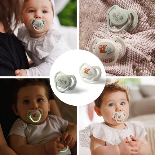 BabyOno játszócumi szimmetrikus szilikon dupla  So Cute 6-18 hó 1669/02