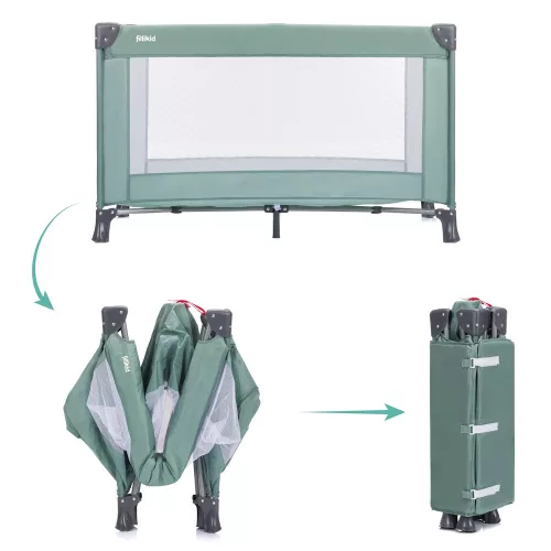 Fillikid utazóágy Valentina 120x60cm zöld 4066-04