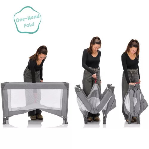 Fillikid utazóágy Milano 120x60cm szürke 4067-17