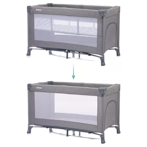Fillikid utazóágy Milano 120x60cm szürke 4067-17