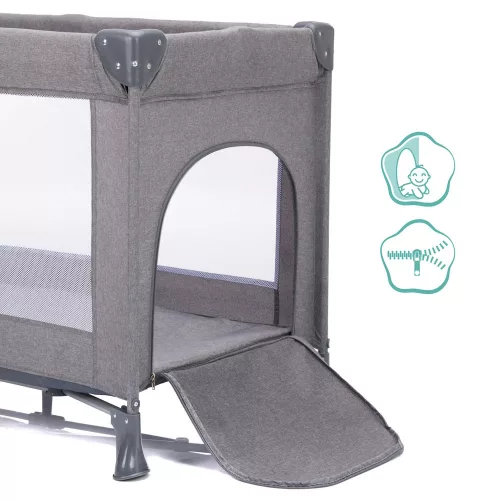 Fillikid utazóágy Milano 120x60cm szürke 4067-17
