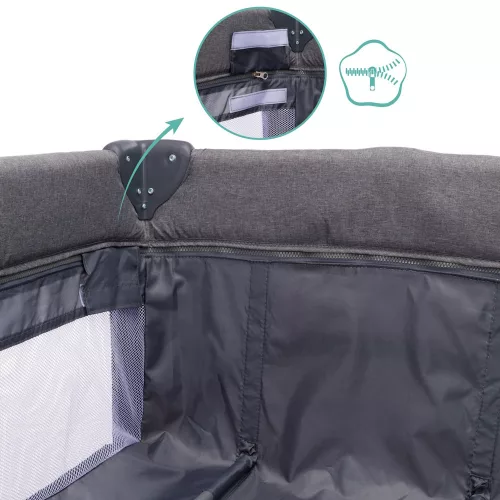 Fillikid utazóágy Milano 120x60cm szürke 4067-17