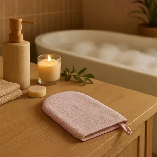 BabyOno fürdetõkesztyû - bambusz púderrózsaszín 347/10