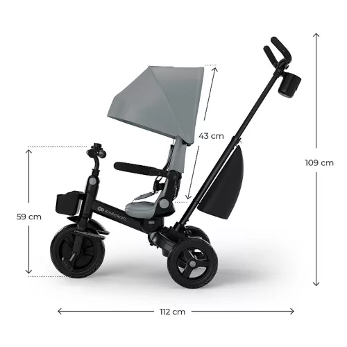 Kinderkraft tricikli 6in1 AVEO 2 PLUS  szürke