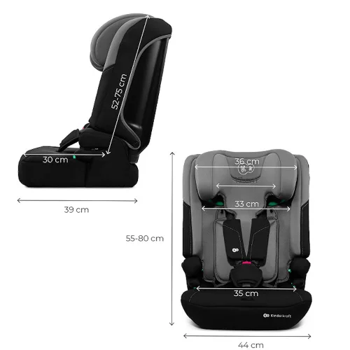 Kinderkraft gyerekülés ülésmagasító I-COMFY i-Size 76-150cm sötétszürke