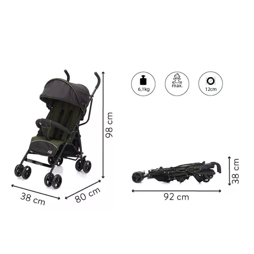 Fill sportbabakocsi Glider olíva-szürke 107-54