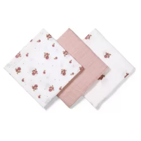   BabyOno textilpelenka színes 3db púderrózsaszín rózsamintás 348/13
