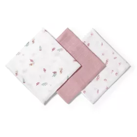   BabyOno textilpelenka színes 3db púderrózsaszín levélmintás 348/17