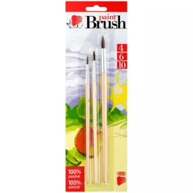   Ecsetkészlet Ico póniszőr fanyelű 3 db-os klt. 4/6/10 natúr