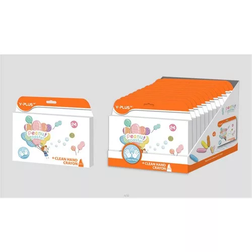 Zsírkréta Y-Plus+ Peanut Pastel marok vastag 24 db-os klt.