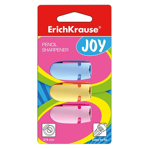 Hegyező ErichKrause Joy 1 lyukú műanyag 3 db-os bliszteres