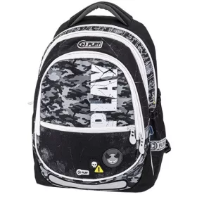   Hátitáska anatómiai Play Maxx fiús katonai mintás fekete/fehér