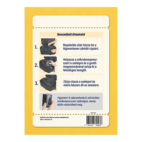 Utazótáska HUDSON vákuumos fekete