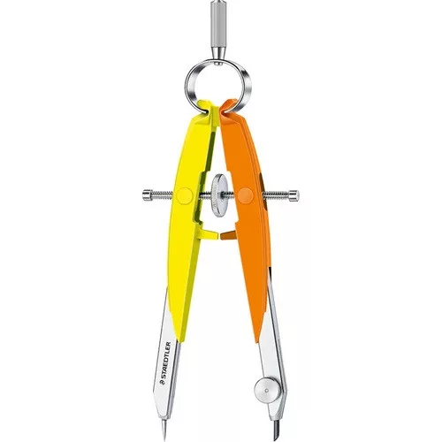 Körző Staedtler Mars Comfort 556 Neon 3 precíziós geometriai sárga/narancs pótheggyel