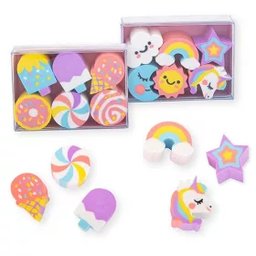   Radír Trendhaus Unicorn & Candy 6 db/doboz, 2 féle készlet