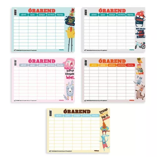 Órarend pd 165x117 mm Monsters 2026