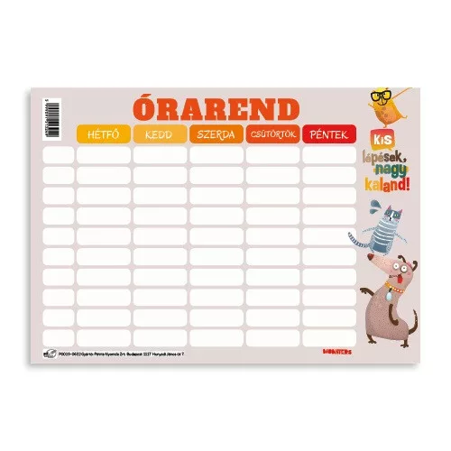Órarend pd 165x117 mm Monsters 2026