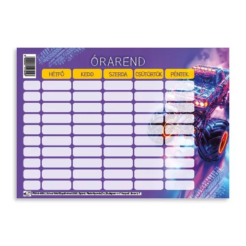 Órarend pd 165x117 mm School Girls/Boys/Animal 2026