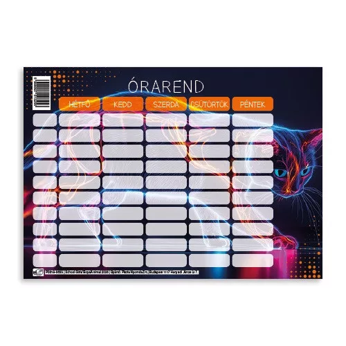 Órarend pd 165x117 mm School Girls/Boys/Animal 2026