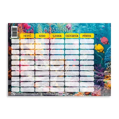 Órarend pd 165x117 mm School Girls/Boys/Animal 2026