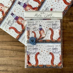   Csomagolópapír Alex Clark, 50x70cm, 2 lap csomagonként, ajándék kísérővel, Cica HBD