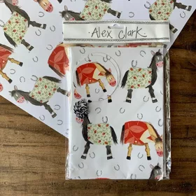   Csomagolópapír Alex Clark, 50x70cm, 2 lap csomagonként, ajándék kísérővel, Lovak