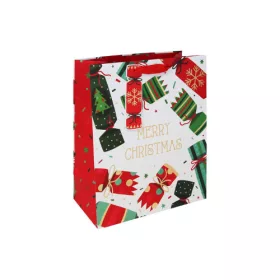   Dísztasak Clairefontaine/Eurowrap 21,5x25,3 cm Merry Christmas fehér