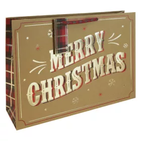   Dísztasak Clairefontaine/Eurowrap 12,7x35,5 cm Merry Christmas kraft