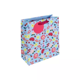   Dísztasak Clairefontaine/Eurowrap 21,5x25,3 cm világoskék virágos
