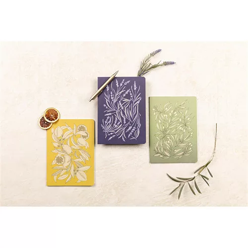 Jegyzetfüzet Clairefontaine Jardin des Sens, A/5, 14,8x21 cm, 32 lapos, vonalas, vegyes minta