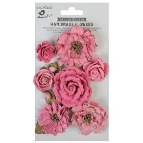   Kreatív dekorvirág Little Birdie Lolita Rosy Note 7 részes rózsaszín