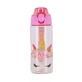 Kulacs Bottle&More 500 ml rózsaszín, unikornisfej