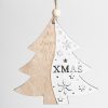 Karácsonyi dekor fa fenyő akasztóval natúr és fehér