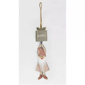 Karácsonyi akasztós 6x22 cm fa Mikulás Xmas felirat