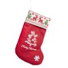 Karácsonyi zokni 21 cm textil akasztós fenyőfás piros