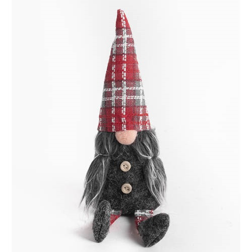 Karácsonyi orrszakáll lány textil 16 cm fekete-piros
