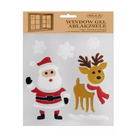 Ablakzselé 20x25 cm mikulás és rénszarvas