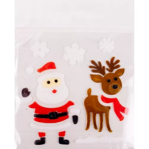 Ablakzselé 20x25 cm mikulás és rénszarvas