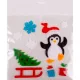 Ablakzselé 20x25 cm pingvin és szán