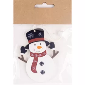 Karácsonyi dekor fa akasztós 7x9 cm hóember