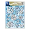 Ablakmatrica MFP karácsonyi csillámos hópelyhek 21x30cm