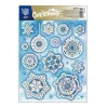 Ablakmatrica MFP karácsonyi csillámos hópelyhek 21x30cm
