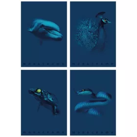 Füzet Pigna Monocromo Blue A/4 tűzött 38 lapos kockás