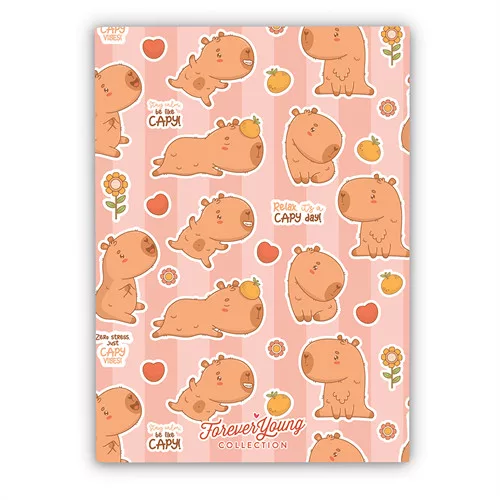Füzet Forever Young A/5 kockás tűzött Capybara