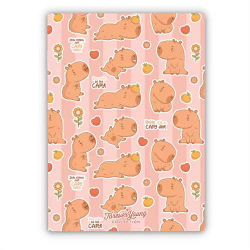 Füzet Forever Young A/4 kockás tűzött Capybara