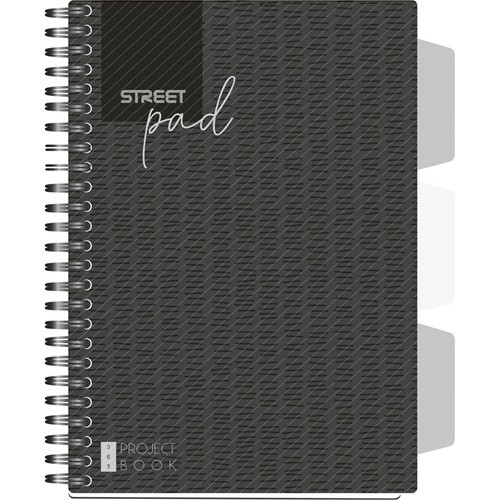 Spirálfüzet Street Pad Black & White Edition A/5 100 lapos kockás, fekete