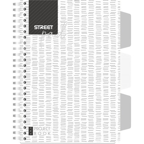Spirálfüzet Street Pad Black & White Edition A/5 100 lapos vonalas, fehér