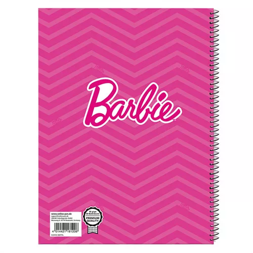 Spirálfüzet Online Barbie Malibu, Pink A/4 80 lapos kockás vegyes